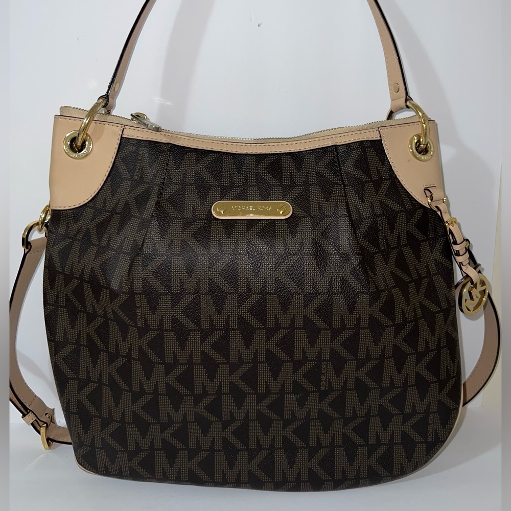 Michael Kors Black and Tan Shoulder Bag